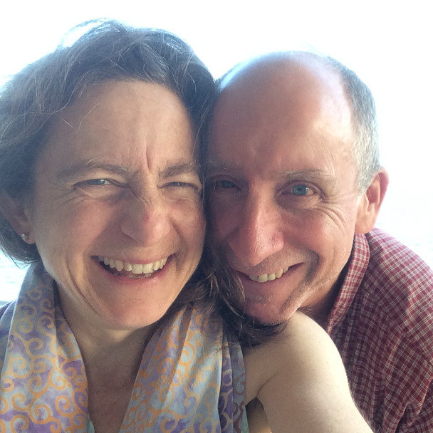 An extremely cute selfie of Tim and Di - their eyes sparkle with joy and love.